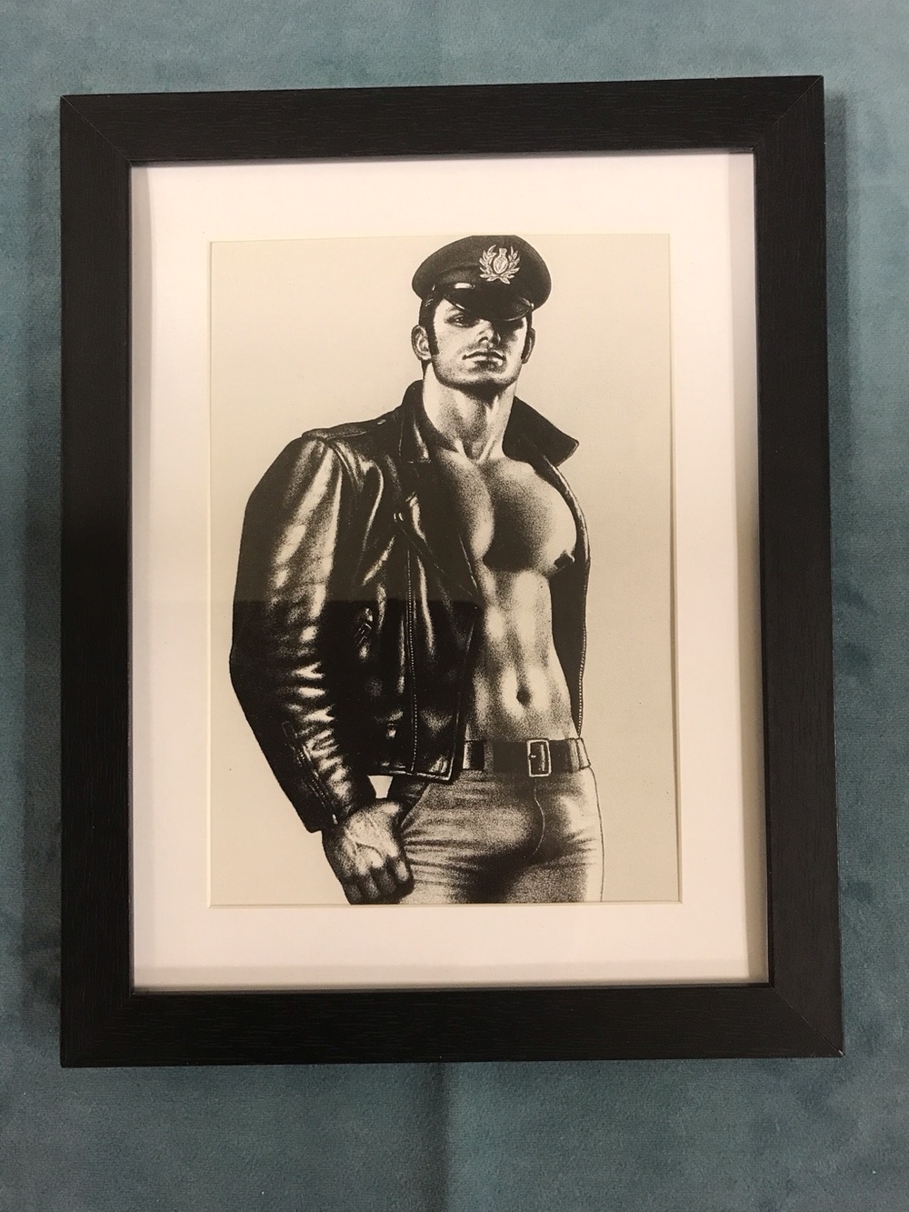 Tom of Finland Matted & Framed Postcard/Print 6” x 8” Masculine Leather Man